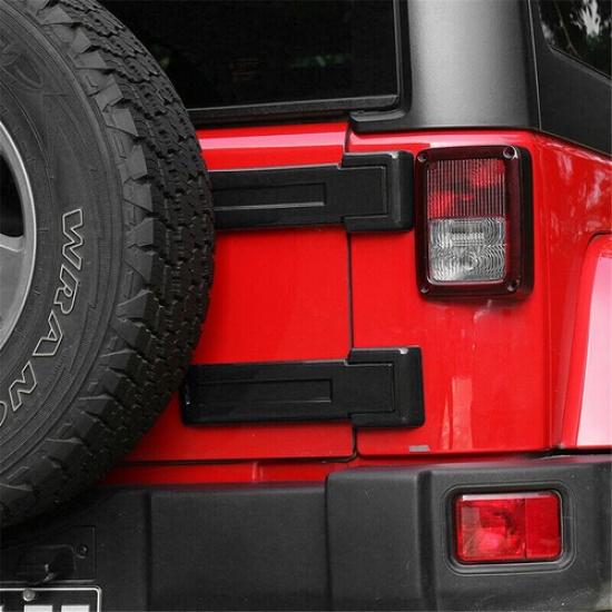 Mattschwarze Äußere Heckklappen-Türscharnierabdeckleisten für Jeep Wrangler JK 2007-18