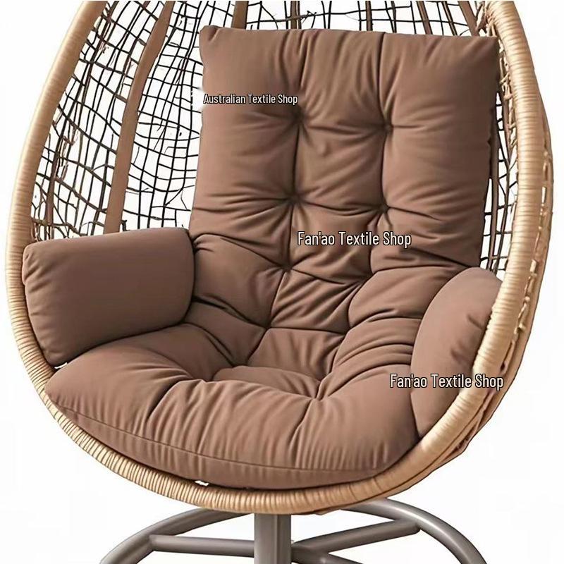 Thickened Waterproof Outdoor Hanging Basket Seat Cushion for Armchair, Recliner, Rocking Chair, or Swing with Backrest