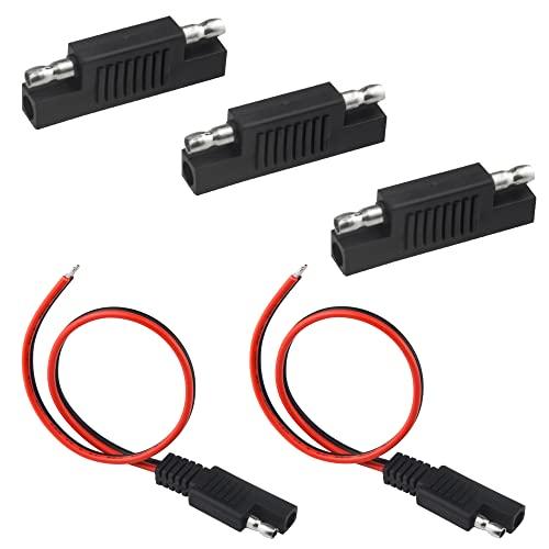 

WMYCONGCONG 2pcs SAE Extension Cable Connector SAE Quick Connector Disconnect Plug 18AWG 300mm + 3pcs SAE Polarity Reverse Reverse Adapter Connec