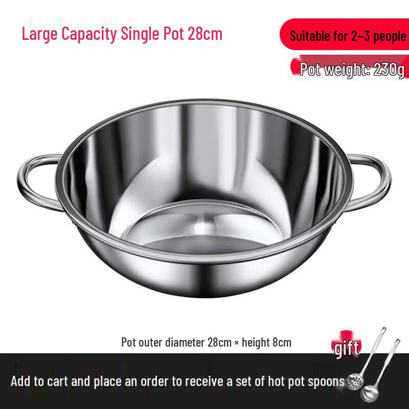 Qiwei 304 Stainless Steel Mini Divided Hot Pot