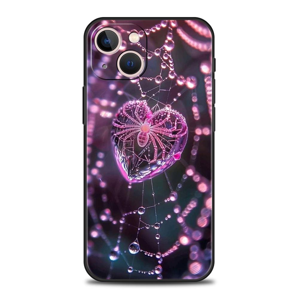 Phone Case Cover for iPhone 17 16 15 14 13 12 Pro Max 11 Pro Max 17 AIR Plus Shockproof Soft TPU Shell Spider Web Fundas Capas