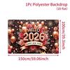 2026 Happy New Year Banner Large Fabric Backdrop Wall Decor Sign Vintage Party Supplies for Home School Photo Booth Background