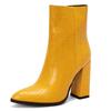 Fashion Cowboy Boots Shoes For Women Autumn Winter Point Ankle Boot Snake Leather Black White Yellow Western Short Shoes Ladies