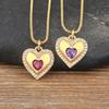 Nidin Trendy Clavicle Chain Romantic 5 Colors Heart Pendant Necklace for Women Sweet Korean Style Gold Plated Choker Jewelry