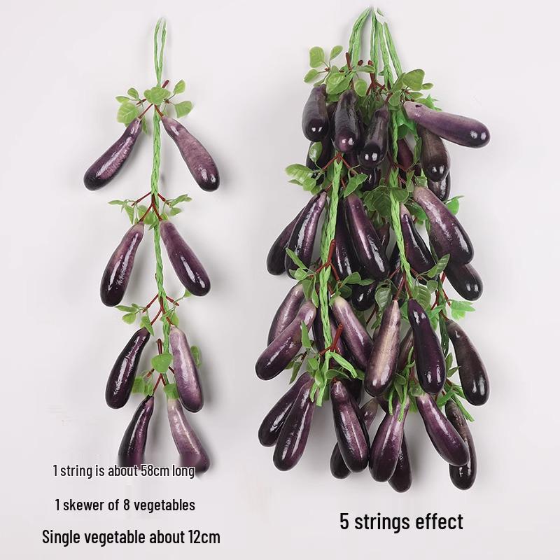 Artificial Vegetable & Fruit Skewer Wall Hanging - Chili & Corn Decor
