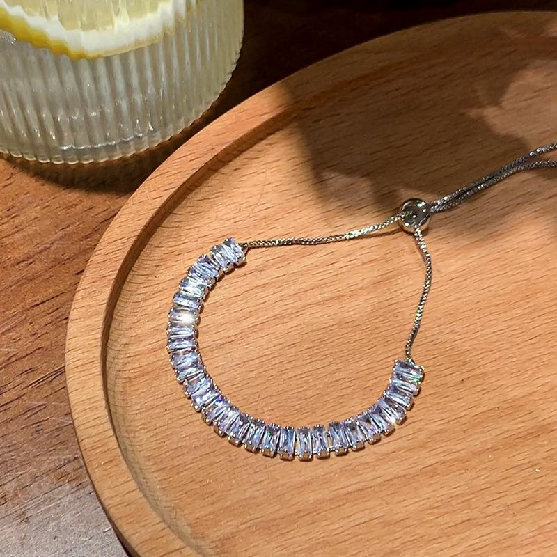 Geometrisches Zirkon-Patchwork-Auszieharmband: Luxuriöses, Stilvolles & Vielseitiges Armreif für Damen