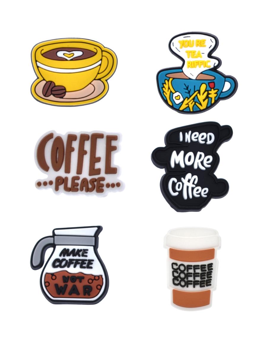 

Джибитсы кофе coffee бариста espresso эспрессо barista латте капучино 6 шт аксессуары крокс украшение різнокольоровий