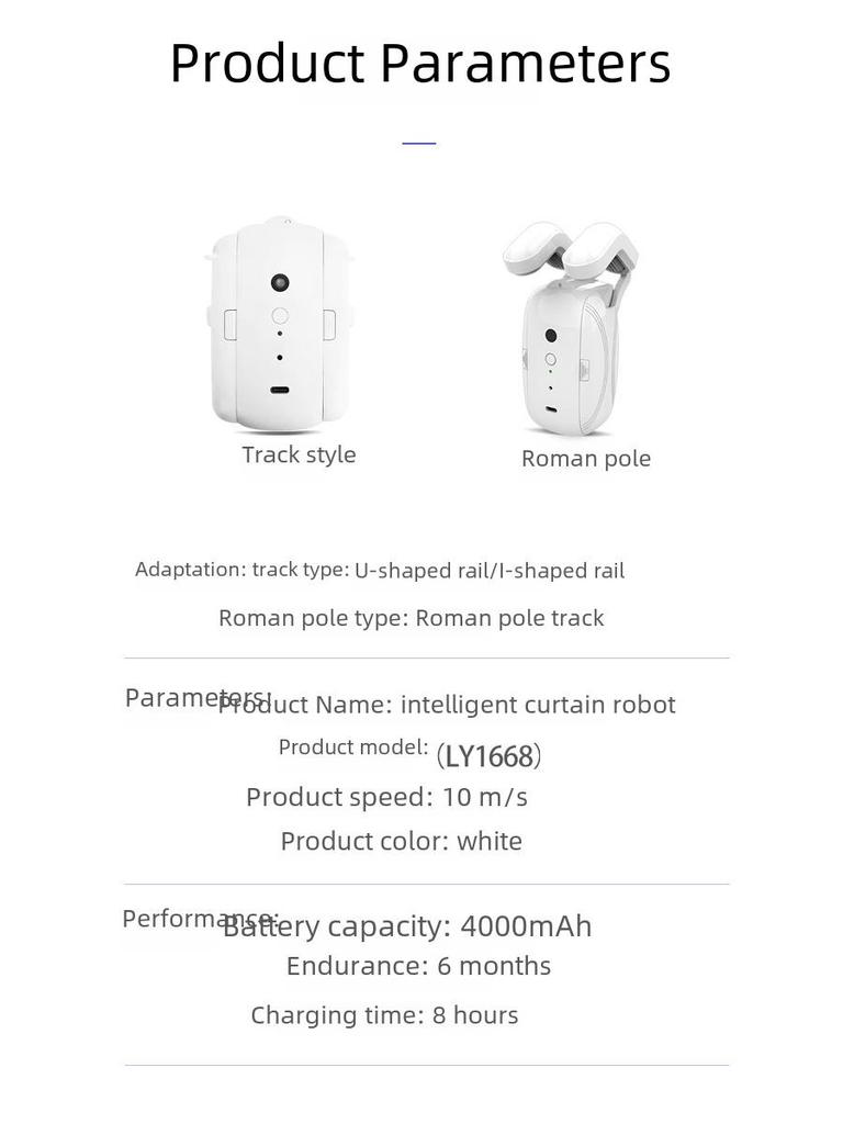Tuya Bluetooth Trådløs Smart Gardinkontroller - Stemme- og Fjernstyrt, Ingen Kabling Nødvendig.