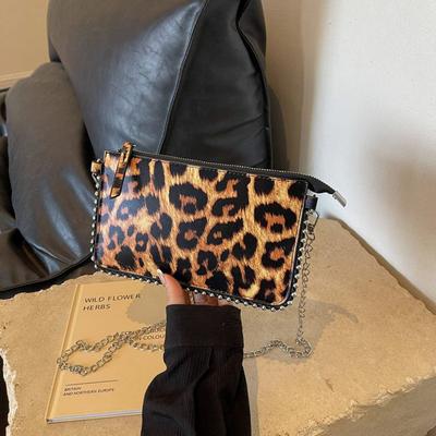 New Leopard Crossbody Bags For Women Fashion Chain Mobile Phone Purse Fashion Shoulder Messenger Bag