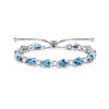 FANCIME Bracelet for Women and Men, November Birthstone, Teardrop Topaz, 12 Stones, 5mm Wide, Tennis Style, BOLO Bracelet, Zirconia, Sterling Silver (
