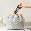 Luxury Large-Capacity Quilted Makeup Bag – Portable Travel Drawstring Cosmetic Organizer