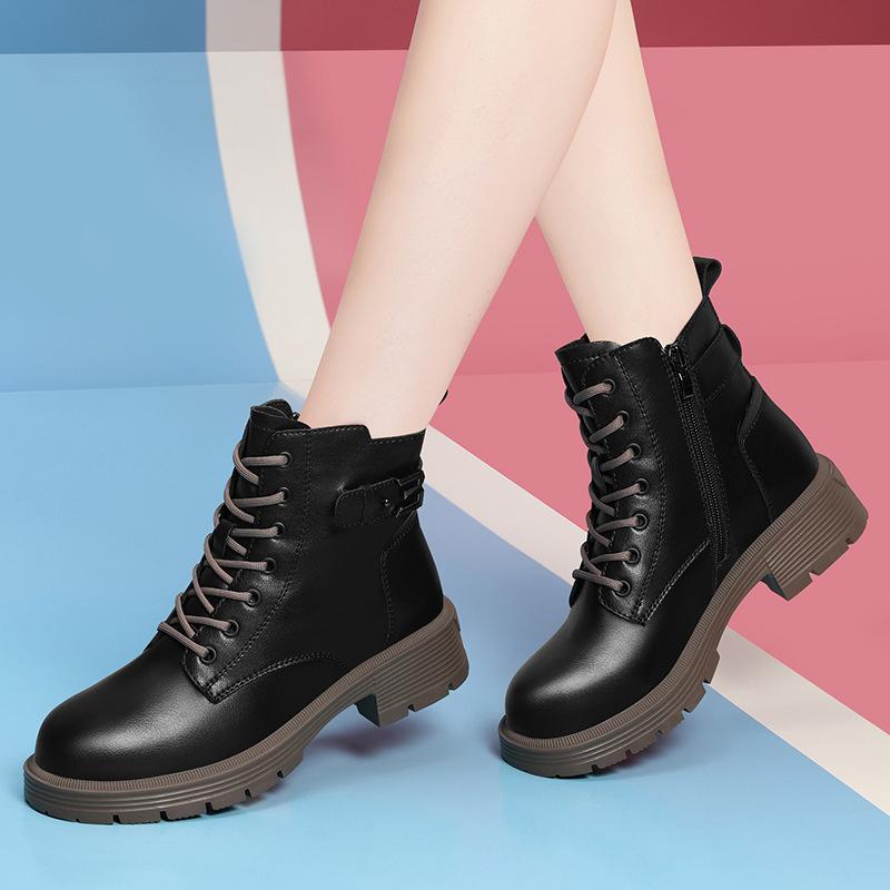 

New velvet medium tube round head knight black British platform locomotive casual tide wild horse 34