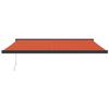 VidaXL Retractable Awning Orange and Brown 4x3 M Fabric and Aluminium 3154618