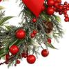 Mini Cabinet Christmas Wreath Red Bow Ribbon Tie Berry Wreath Christmas Garland Decor For Wall Mantle Kitchen Home Outdoor