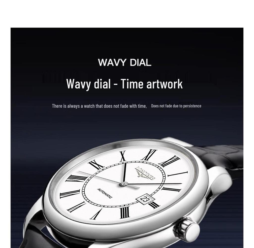 Ceas Automat Non-Mecanic Qinlang pentru Bărbați cu Cifre Romane Clasice