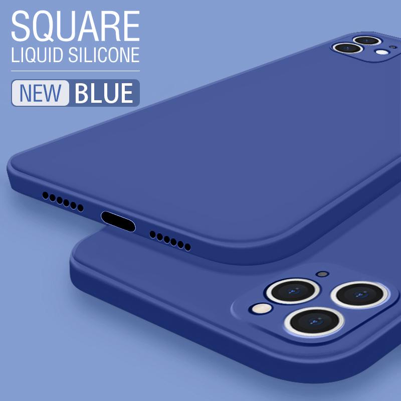 

Рідкий силіконовий м’який чохол Pure Color для iPhone 16 15 14 Pro 11 12 13 Pro Max X XR XS Max 7 8 Plus із захистом для об’єктива камери iPhone 14 синій