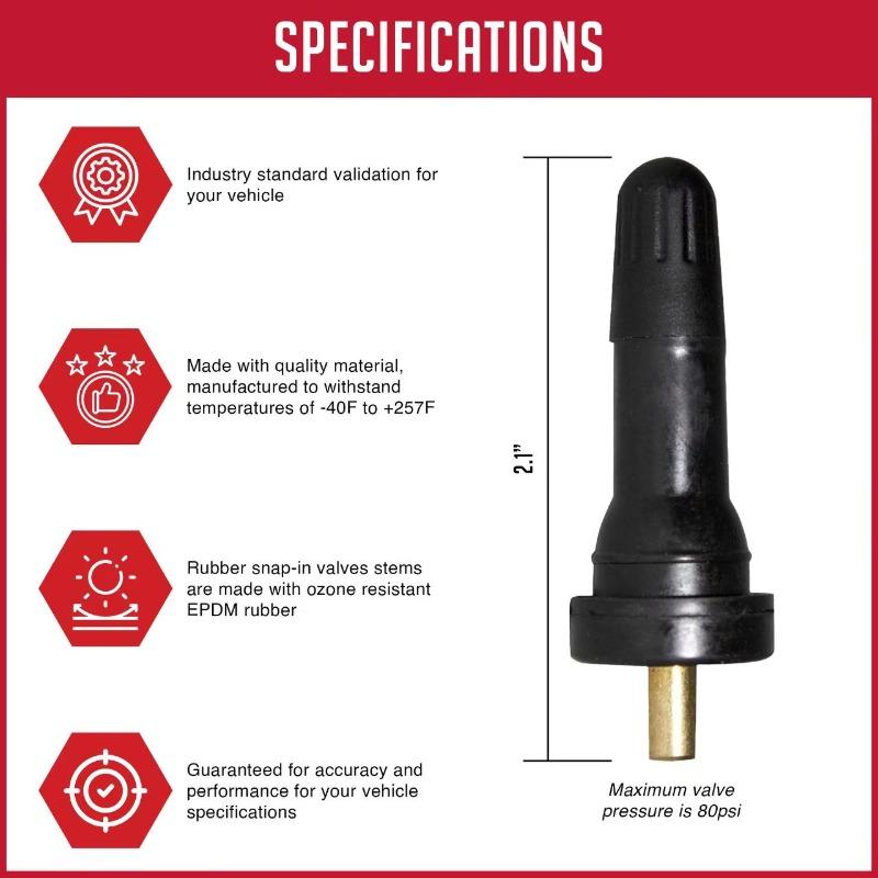 4 piezas de sistema de monitoreo de presión de neumáticos TPMS, vástagos de válvula de neumático a presión antiexplosión