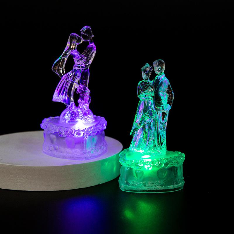 1PC luce notturna per coppia matrimonio nuovo acrilico luminoso regalo per le vacanze