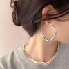 Großer Kreis 50MM Runder Spiral-Creolen Glatte Frauen Übertrieben Goldene Hyperbel Metall Großer Ohrschmuck Geschenk Aros