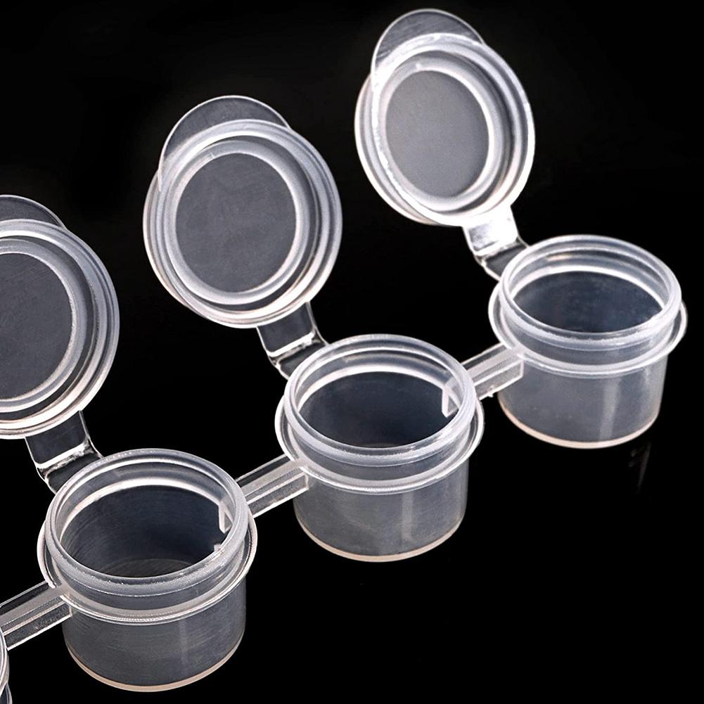 50 Strips Paint Pots Strips,300 Pots 2Ml/0.07 Empty Paint Cup Pots with , for Classrooms Paintings Art Festivals