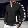 Giacche Europee E Americane, Giubbotti da Baseball, Taglie Grandi, Collo Alto, Zip Monocolore, Giacche Versatili da Esterno, Top