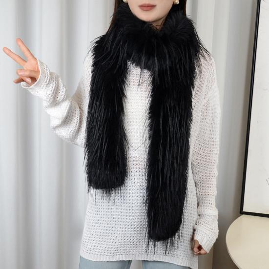 Women Scarf Solid Color Thickened Warm Winter Scarf Soft Touch Versatile Long Scarf Versatile Fashion Accessory