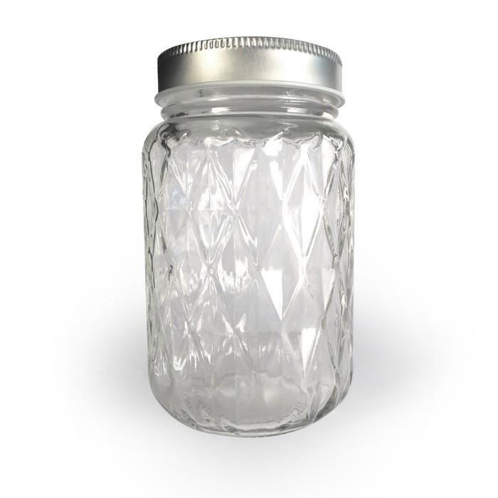 Graine créative - Bocal Mason Jar avec couvercle 37,5 cl - diamant