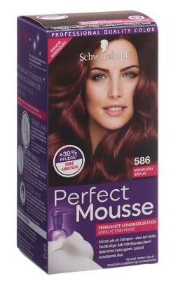 Schwarzkopf Perfect Mousse Mousse Colorante pour Cheveux - 586 Brun Acajou - 125 ml