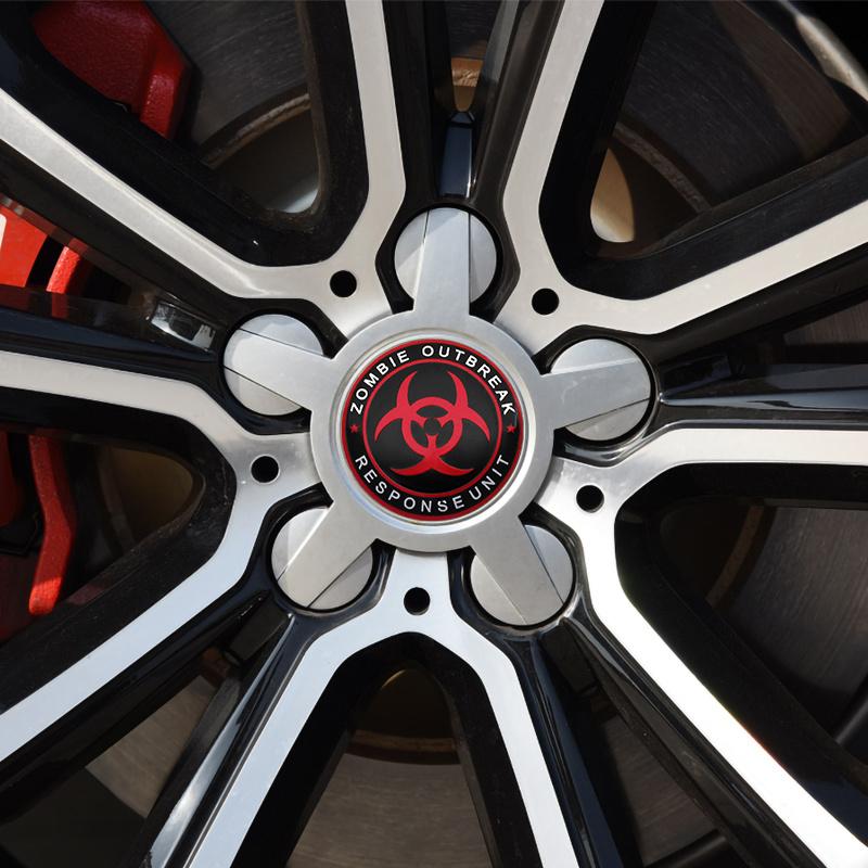 

4PCS 56MM For Zombie Outbreak Emblem Badge Wheel Center Hub Cap Car Rims Dust-proof Cover Hubcaps Sticker Auto Styling