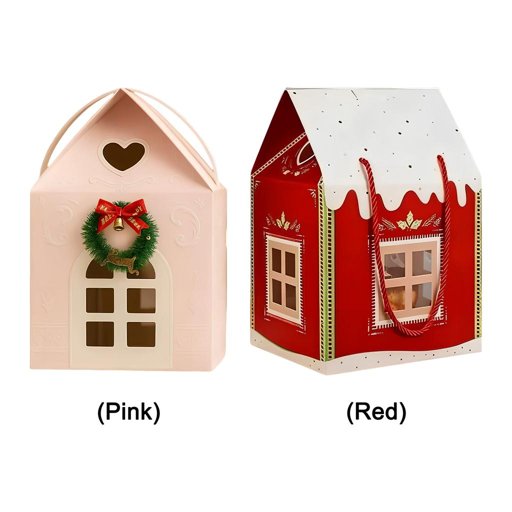 Christmas Wonderland Cottage Gift Box with Handle 3D Pop Up Christmas House Gift Boxes for Treats Desserts Fancy Cookie