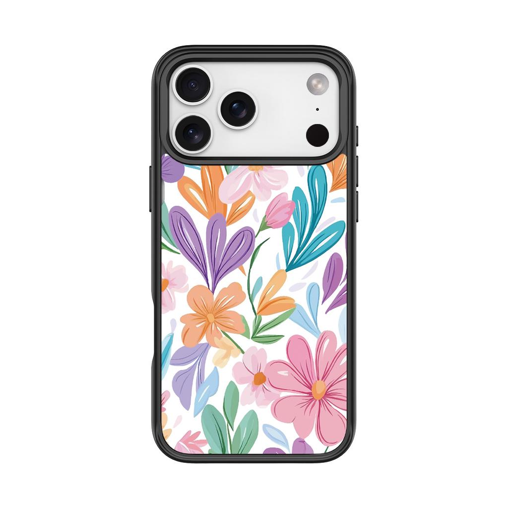 Applicable To Apple 17Pro Mobile Phone Case, Advanced Sense 16 Replaceable Back Plate 15promax Magnetic Mobile Phone Case, Bright Flower.