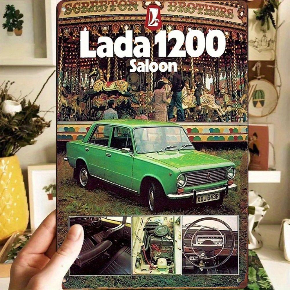 Lada Retro Metal Tin Sign Garage Wall Decor Vintage Car