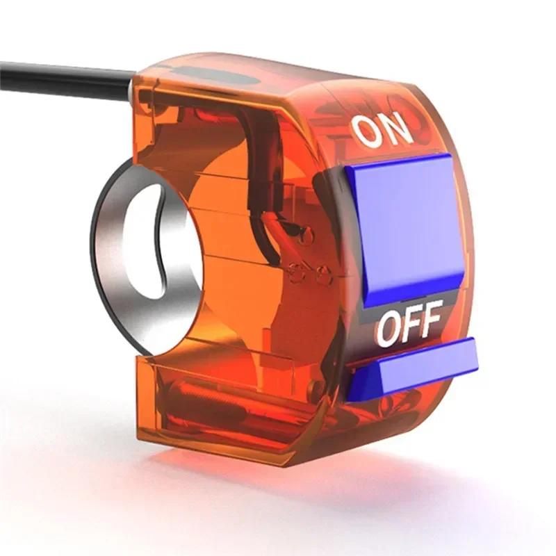 

3 Wires Universal Motorcycle Handlebar Flameout Switch ON OFF Button with LED Light for Moto Motor ATV Bike DC12V/10A оранжевый