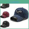 Vintage Distressed Eagle Embroidered Cotton Baseball Cap For Couples Spring Autumn Sun Protection Curved Brim Hat