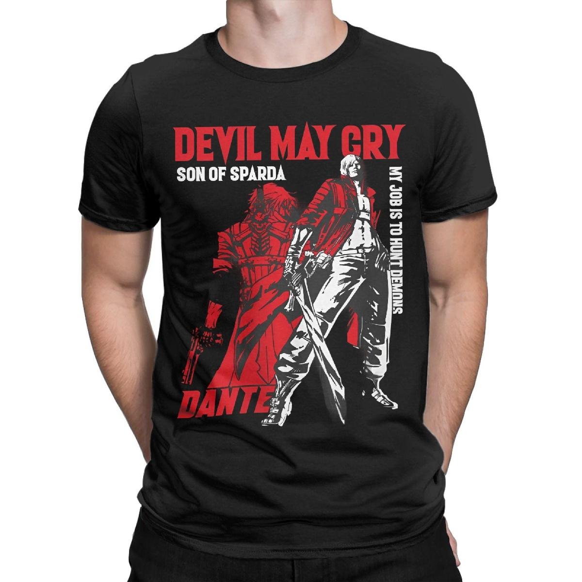 

Dante Devils May Cry Apparel Unisex T Shirts Cotton Tee Graphic Print Action Adventure Game T Shirt Clothes S