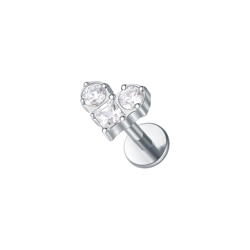 Titanium Internal Threaded 16G Animal Series Snake Cat Fish CZ Labret Piercing Jewelry Conch Helix Cartilage Earring Stud