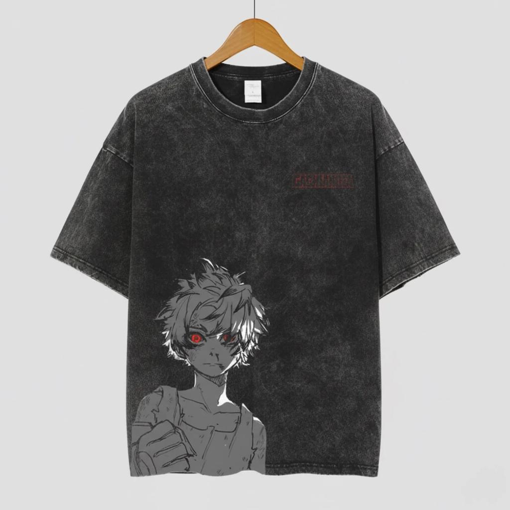 2026 Dark Fantasy Wasteland Anime Gachiakuta Graphic Print T-shirt Oversized Retro Washed Cotton Tee Men Women Harajuku Fashion Tops