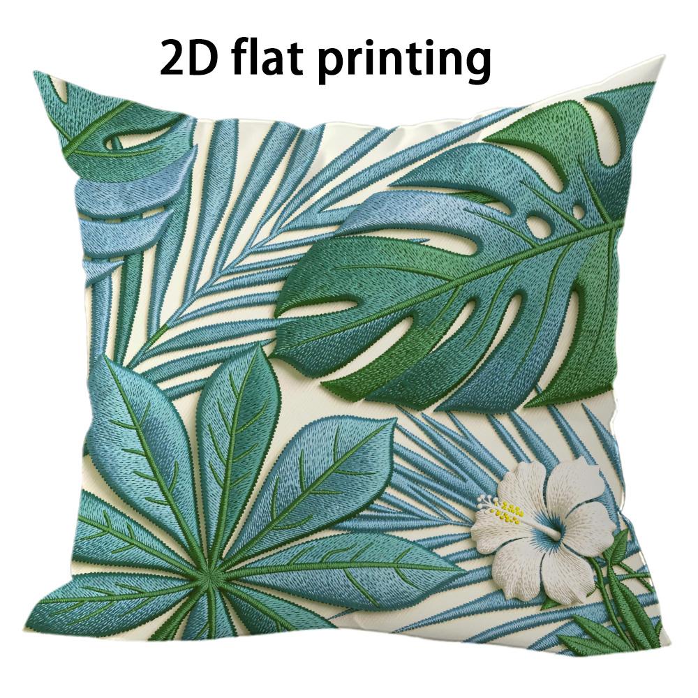 Tropical Palm Leaf Doublesided Printed pillow cover Short plush Suitable living rooms bedrooms sofas throw cushion cover
