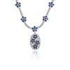 European & American Style Women's Zircon Necklace & Flower Pendant Clavicle Chain Earring Set