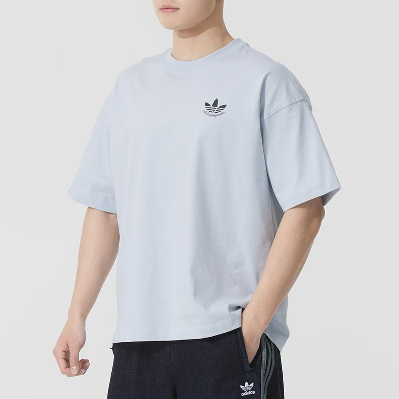 Adidas Originals City Skate Ss25 Fashion Round Neck Pullover Breathable Short Sleeve T-Shirt Men Tops Light-Blue JN1675