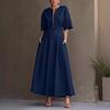 Women's Solid Color Short Sleeve Maxi Swing Dress Casual Fashion Summer Dress for Women
