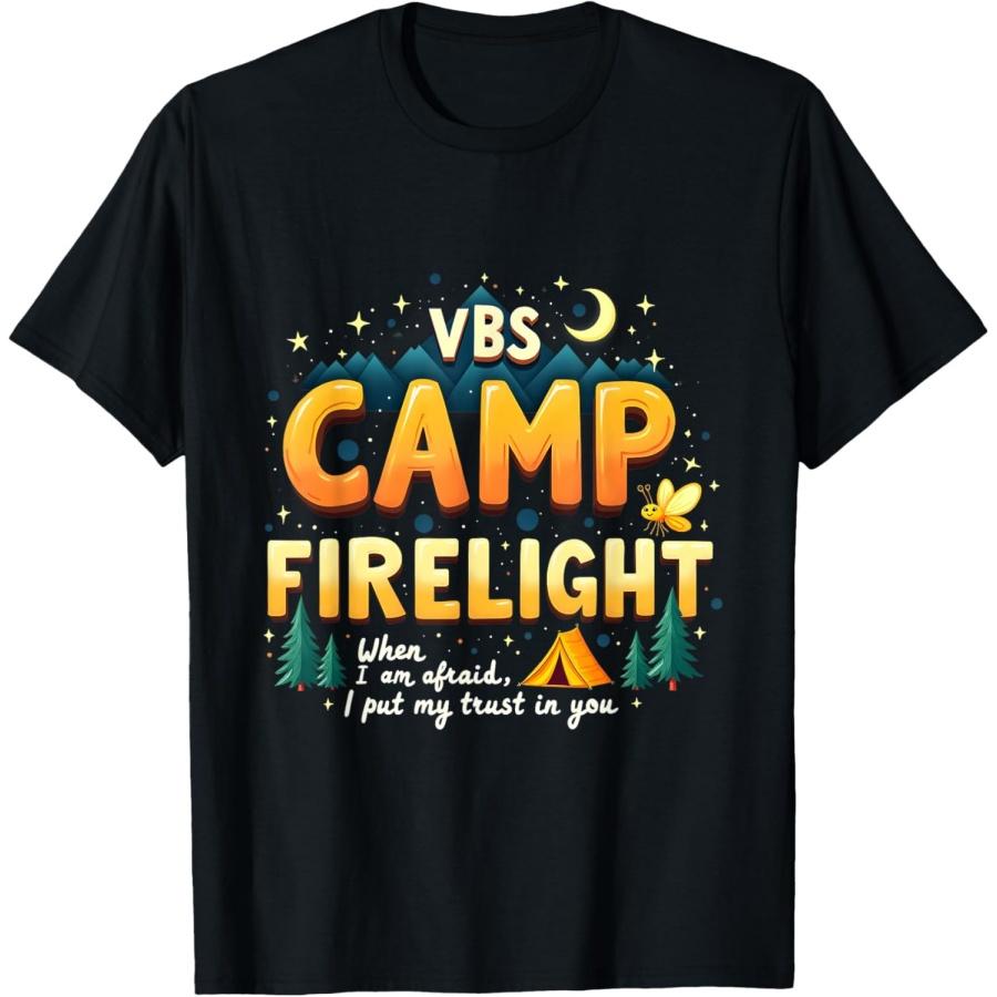Retro VBS Camp Firelight Christian Adventure Theme Design T-Shirt(1) S