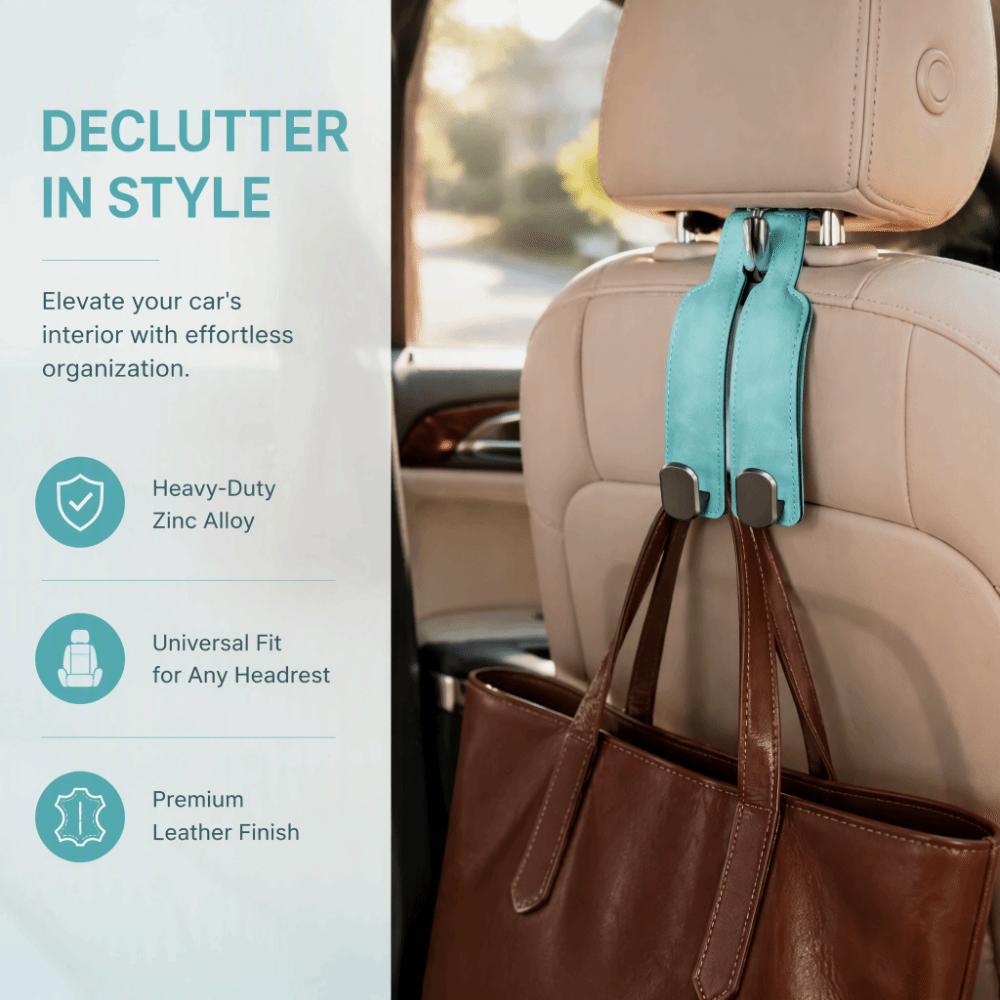 Heavy Duty Car Seat Back Hook Metal Dual Hooks Accessory Car Organizer Car Interior