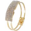 Luxury Full Rhinestone Inlaid Hollow Band Cuff Bangle Bracelet Women Jewelry