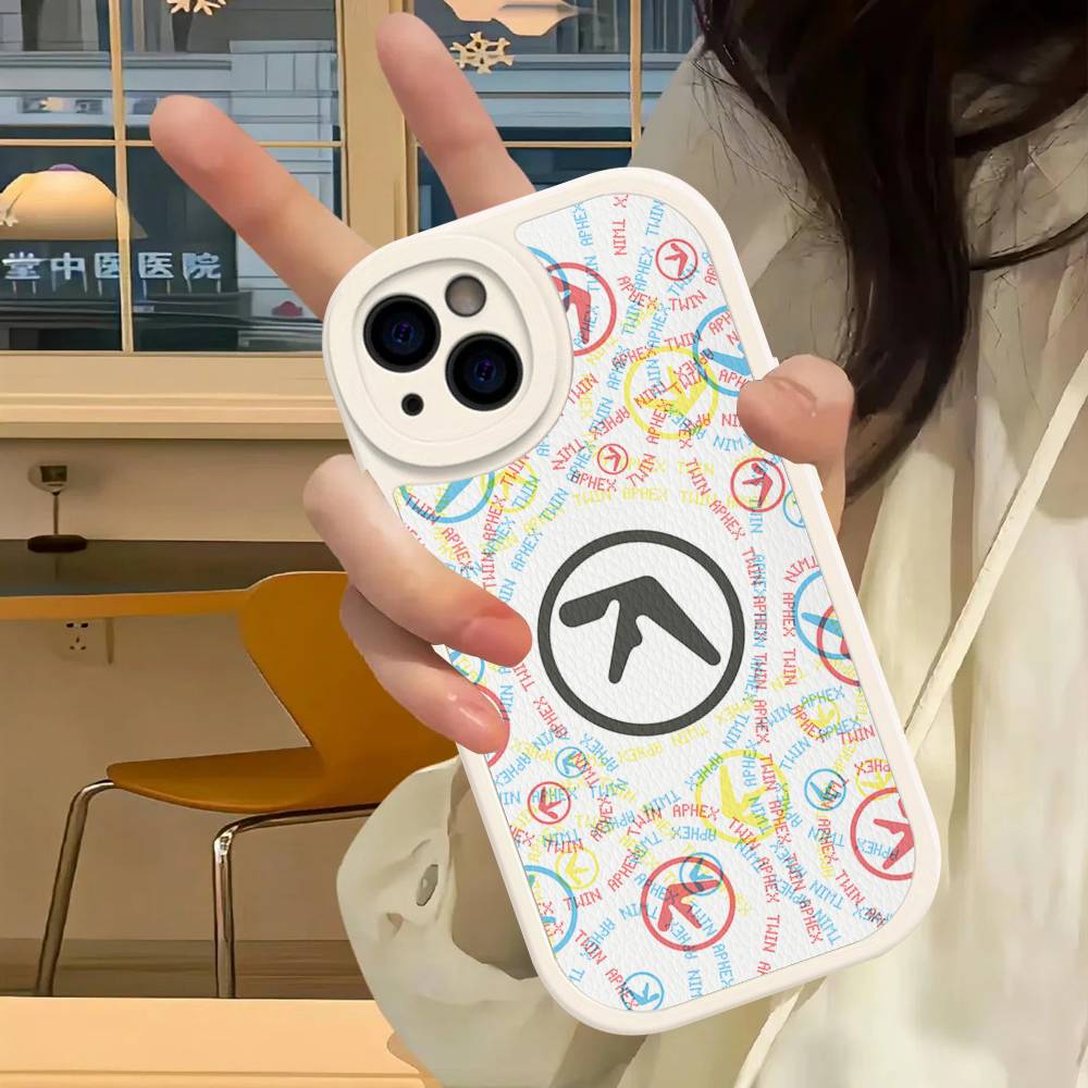 Music Band A-Aphex T-Twin Leather Phone Case For IPhone 16 15 14 13 11 12 Pro Max Mini Plus Back Cover