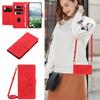 Crossbody Tulip Cards Solt Wallet Flip Leather Phone Case for iPhone 17 Pro Max 16 Plus 15 14 13 12 Long Lanyard kickstand Cover