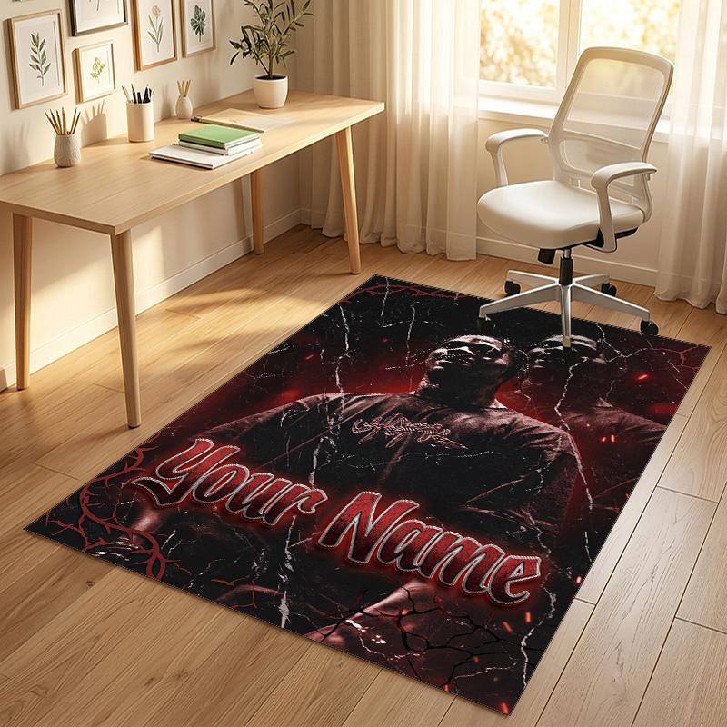 Covor personalizat din catifea de cristal, Nume personalizat imprimat Travis Scott, Covor pufos pentru decor interior casă