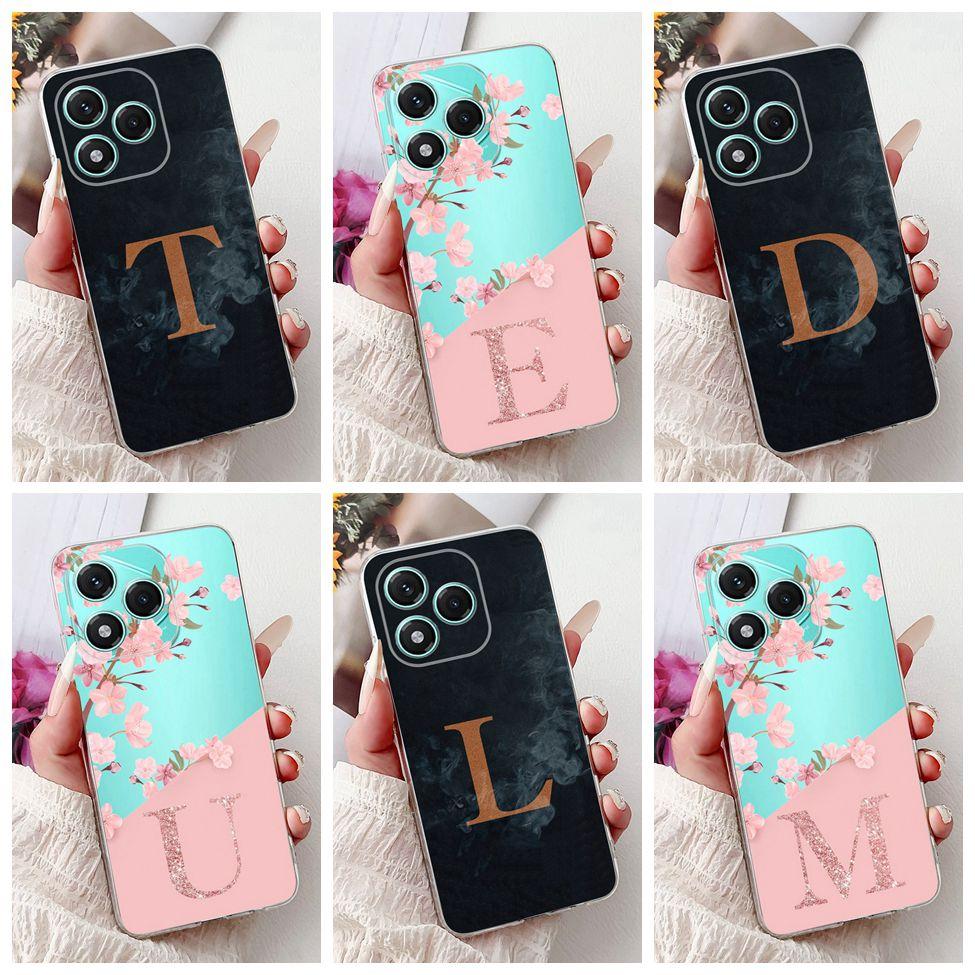 6.7" For Honor 400Lite ABR-NX1 Clear Back Cover For Honor 400 Lite Case Luxury Fashion A-Z Letters Crown Soft TPU Bumper Funda