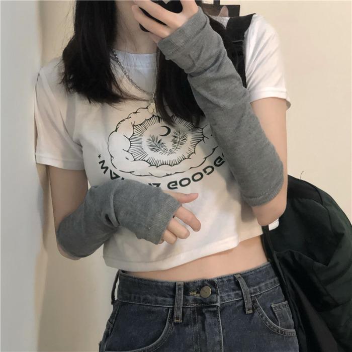 

New Korean-style Printed Short-sleeved T-shirt for Women In Summer 2XL