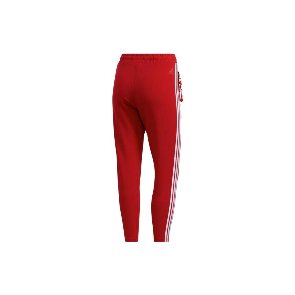 Adidas Retro Color Block Logo Mid Waist Knitted Sports Pants Women Pants Red GP6399